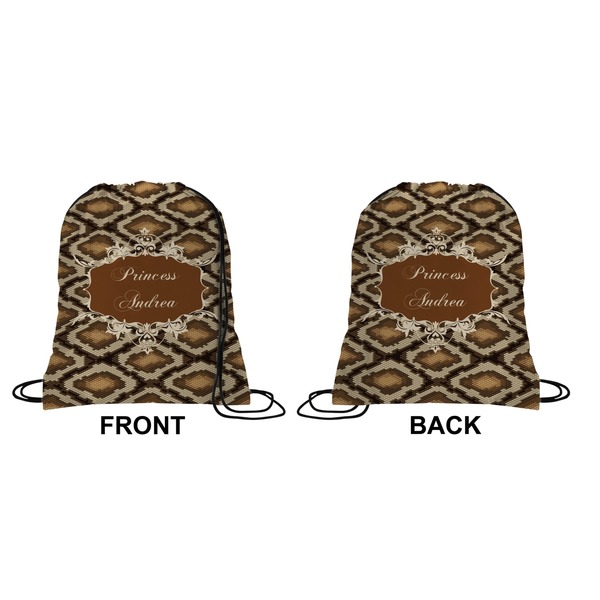 Snake Skin Drawstring Backpack Front & Back Small