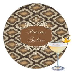 Snake Skin Printed Drink Topper - 3.5" (Personalized)