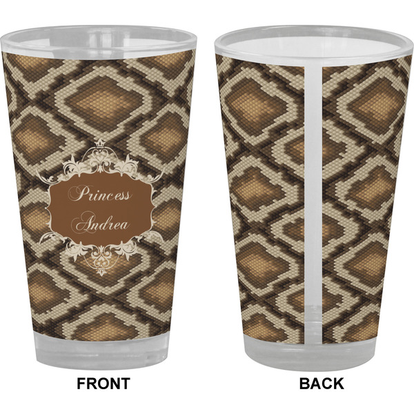 Snake Skin Pint Glass - Full Color - Front & Back Views