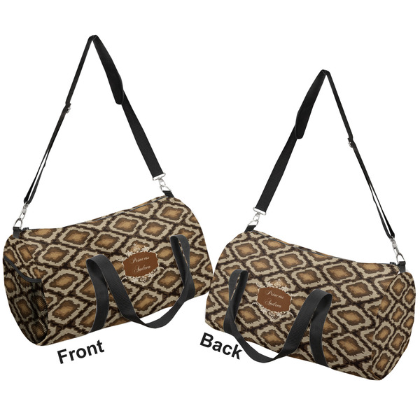 Snake Skin Duffle bag large front and back sides