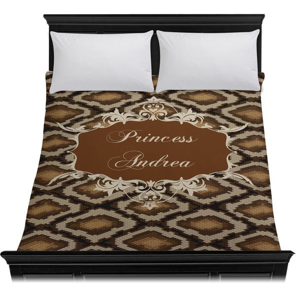 Snake Skin Duvet Cover - Queen - On Bed - No Prop