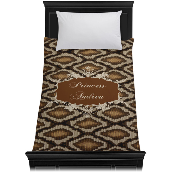 Snake Skin Duvet Cover - Twin - On Bed - No Prop