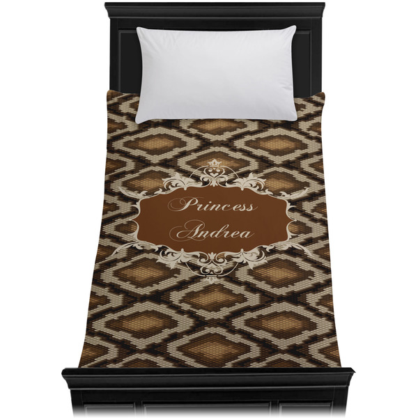 Snake Skin Duvet Cover - Twin XL - On Bed - No Prop
