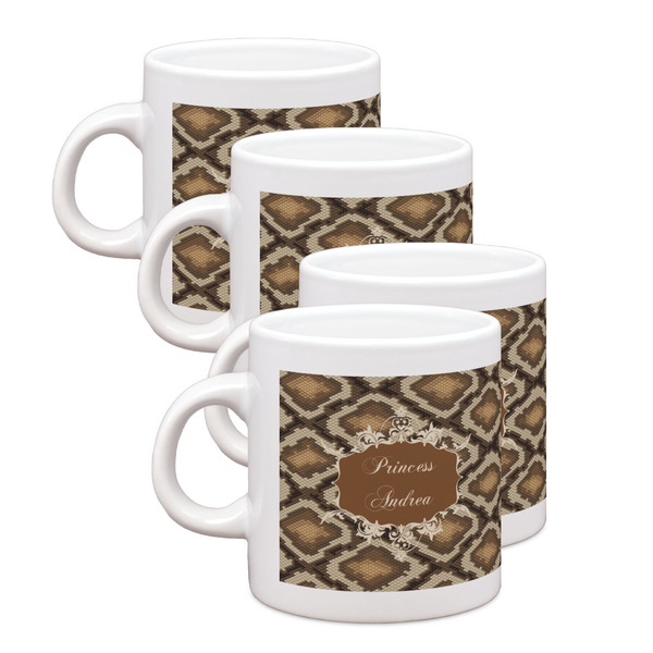 Custom Snake Skin Single Shot Espresso Cups - Set of 4 (Personalized)