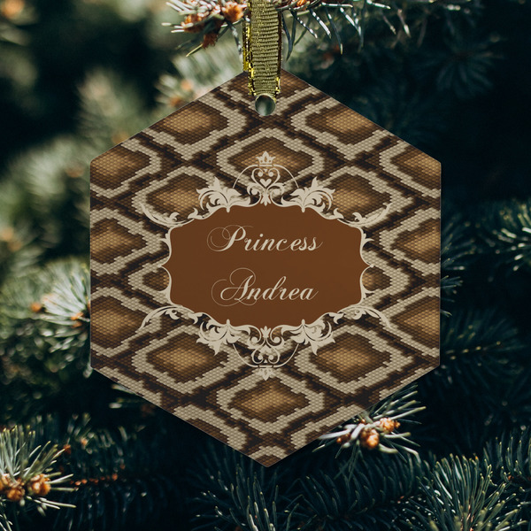 Snake Skin Frosted Glass Ornament - Hexagon (Lifestyle)
