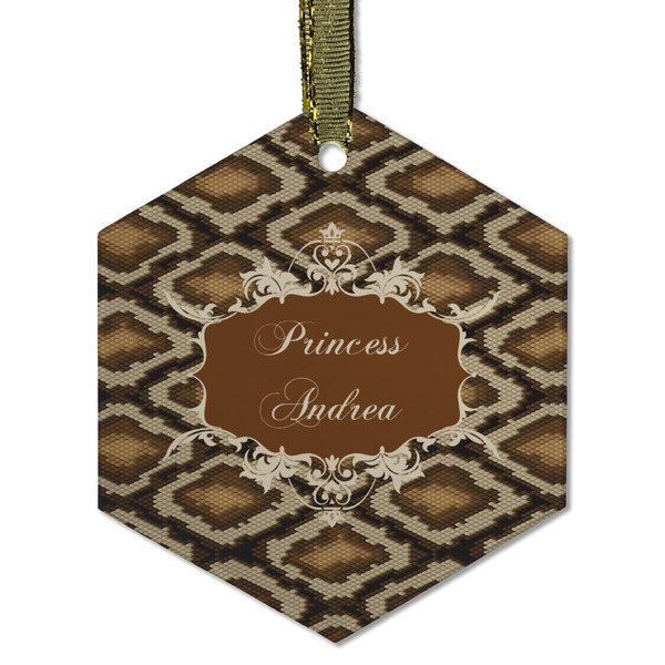 Snake Skin Frosted Glass Ornament - Hexagon