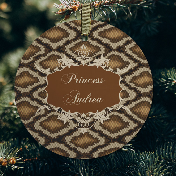 Snake Skin Frosted Glass Ornament - Round (Lifestyle)