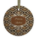 Snake Skin Flat Glass Ornament - Round w/ Name or Text