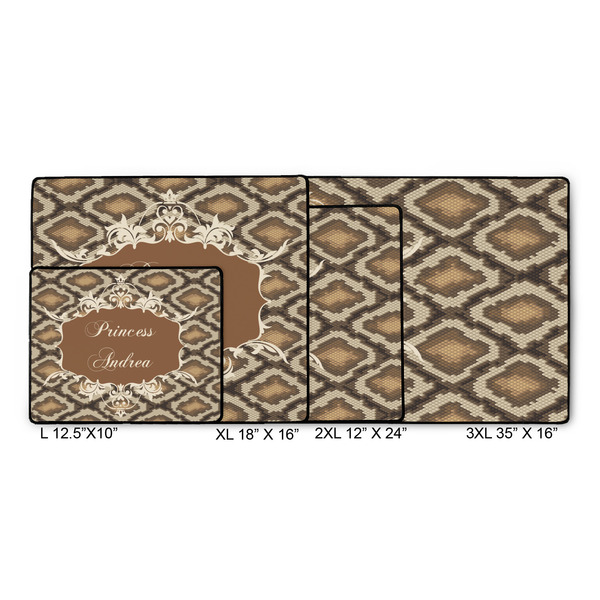 Snake Skin Gaming Mats - SIZE CHART
