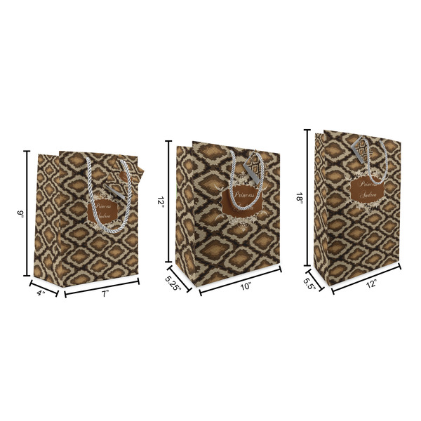 Snake Skin Gift Bags - All Sizes - Dimensions