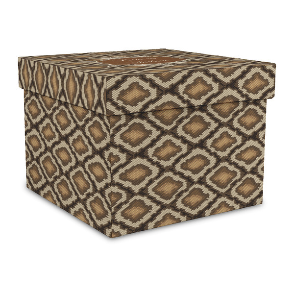 Custom Snake Skin Gift Box with Lid - Canvas Wrapped - Large (Personalized)