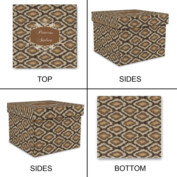 Snake Skin Gift Boxes with Lid - Canvas Wrapped - Medium - Approval