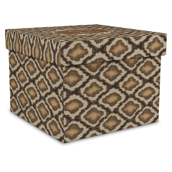 Custom Snake Skin Gift Box with Lid - Canvas Wrapped - XX-Large (Personalized)
