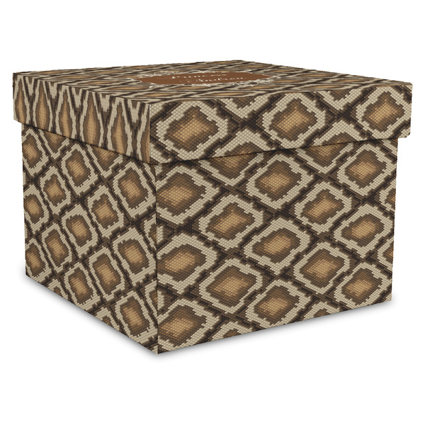 Custom Snake Skin Gift Box with Lid - Canvas Wrapped - XX-Large (Personalized)