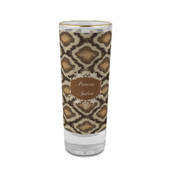 Snake Skin 2 oz Shot Glass -  Glass with Gold Rim - Set of 4 (Personalized)