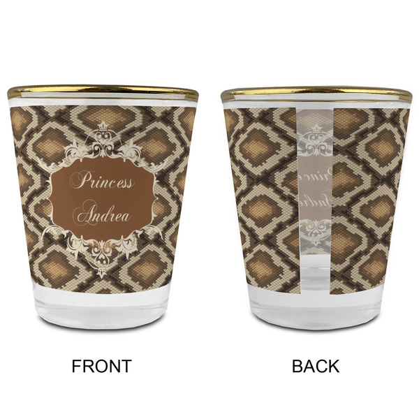 Snake Skin Glass Shot Glass - with gold rim - APPROVAL
