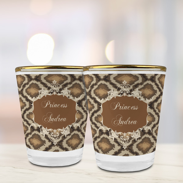 Snake Skin Glass Shot Glass - with gold rim - LIFESTYLE