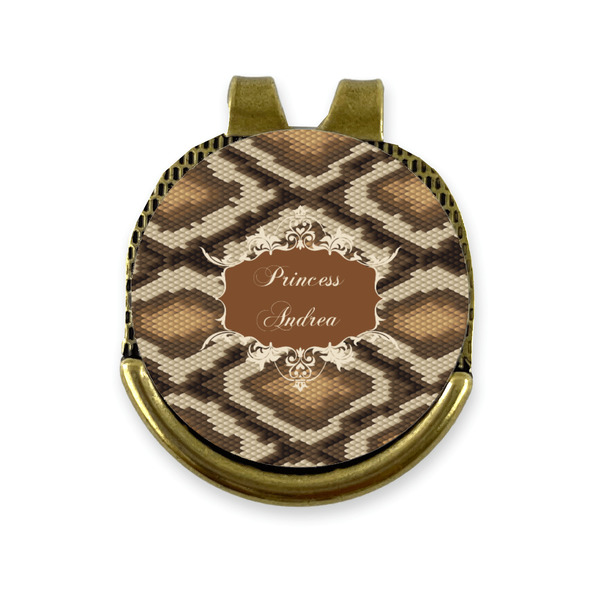 Custom Snake Skin Golf Ball Marker - Hat Clip - Gold