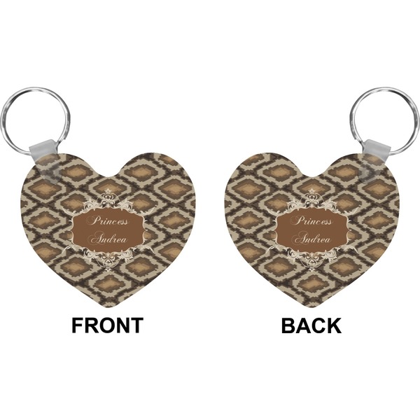 Snake Skin Heart Keychain (Front + Back)