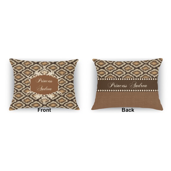 Snake Skin  Indoor Rectangular Burlap Pillow (Front and Back)