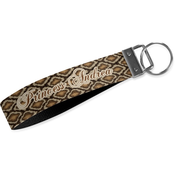 Custom Snake Skin Wristlet Webbing Keychain Fob (Personalized)