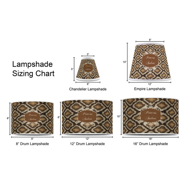Snake Skin Lampshade Sizing Chart