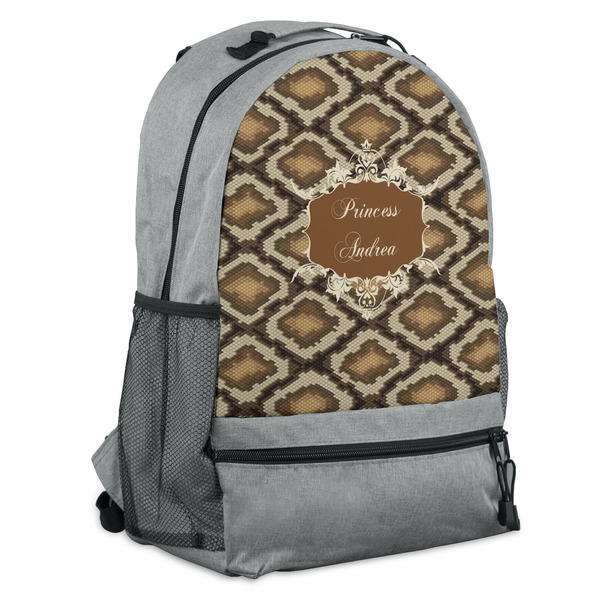 Custom Snake Skin Backpack - Grey (Personalized)