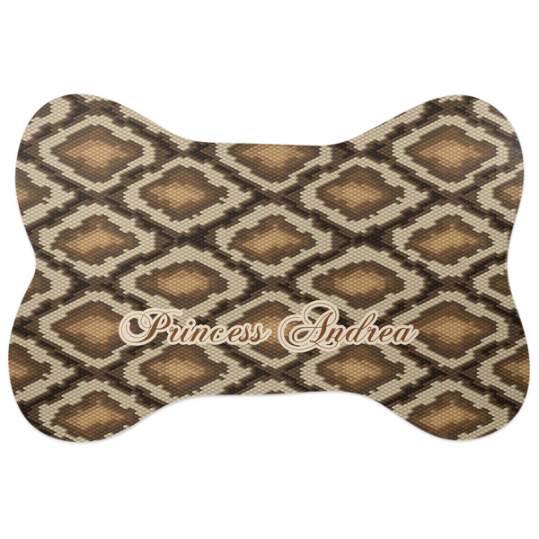 Custom Snake Skin Bone Shaped Dog Food Mat (Personalized)