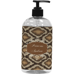 Snake Skin Plastic Soap / Lotion Dispenser (16 oz - Large - Black) (Personalized)
