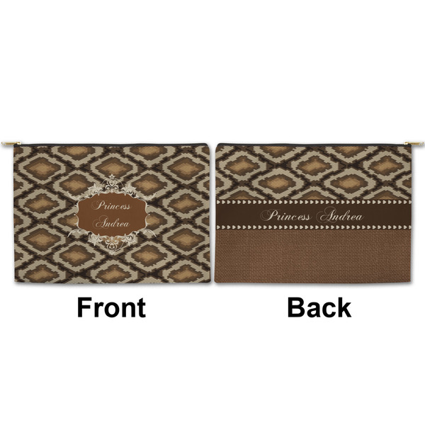 Snake Skin Large Zipper Pouch Approval (Front and Back)