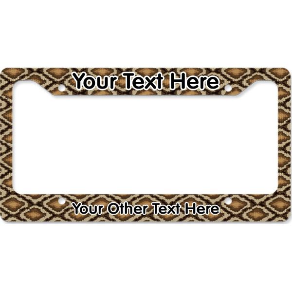 Custom Snake Skin License Plate Frame - Style B (Personalized)