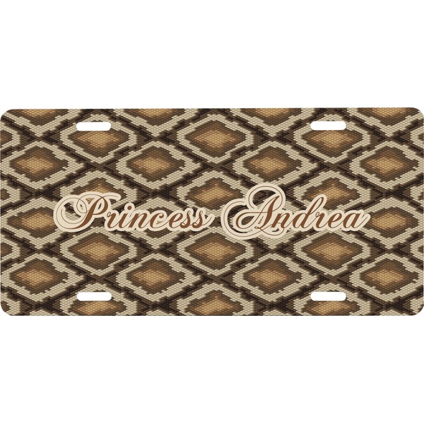 Custom Snake Skin Front License Plate (Personalized)