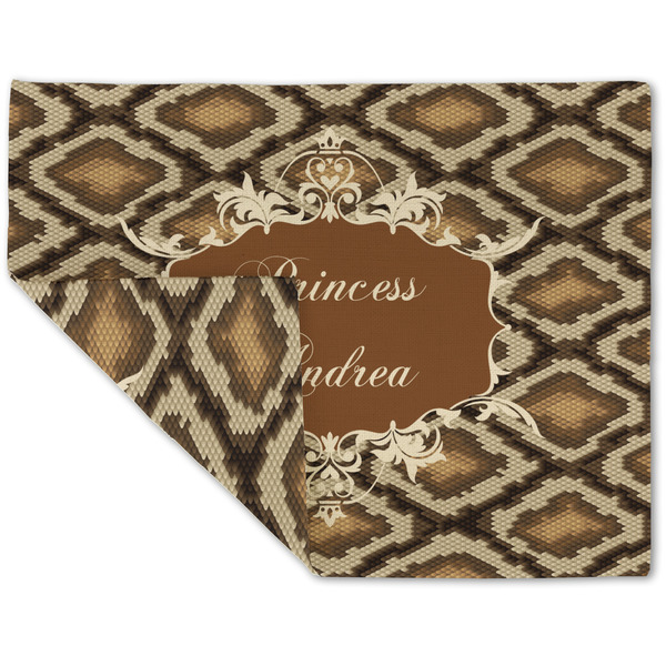 Custom Snake Skin Double-Sided Linen Placemat - Single w/ Name or Text