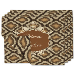 Snake Skin Double-Sided Linen Placemat - Set of 4 w/ Name or Text