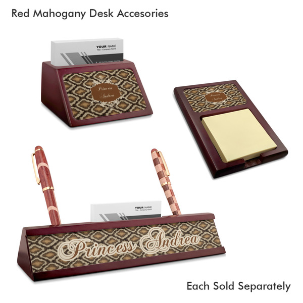 Snake Skin Mahogany Desk Accessories