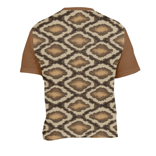 Snake Skin Men's Crew Neck T Shirt Medium - Back