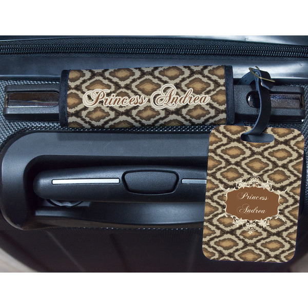 Snake Skin Metal Luggage Tag & Handle Wrap - In Context