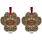 Snake Skin Metal Paw Ornament - Front and Back