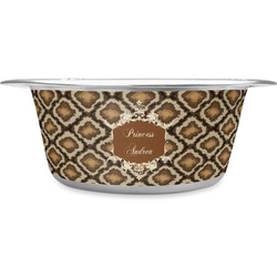 Snake Skin Stainless Steel Dog Bowl - Large (Personalized)