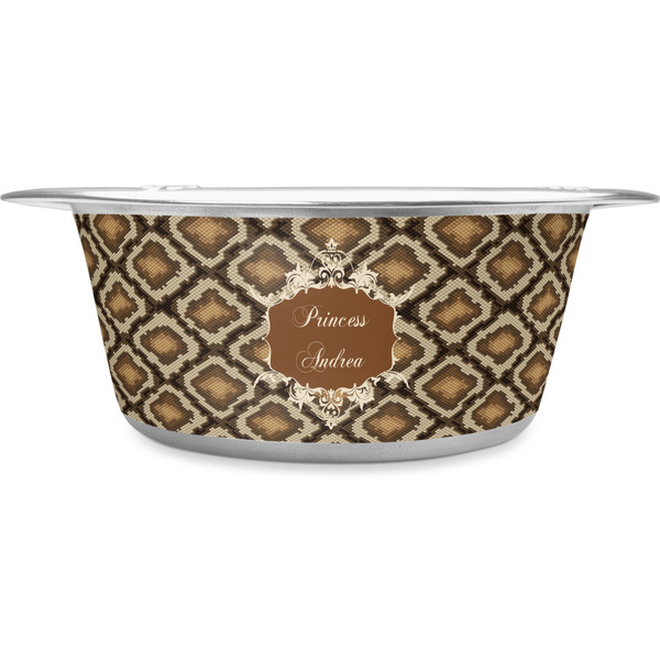 Custom Snake Skin Stainless Steel Dog Bowl - Small (Personalized)