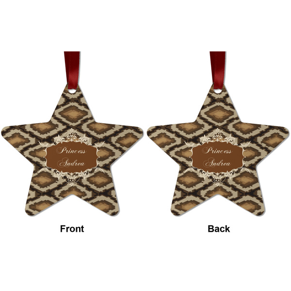 Snake Skin Metal Star Ornament - Front and Back