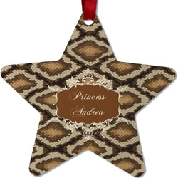 Snake Skin Metal Star Ornament - Double Sided w/ Name or Text