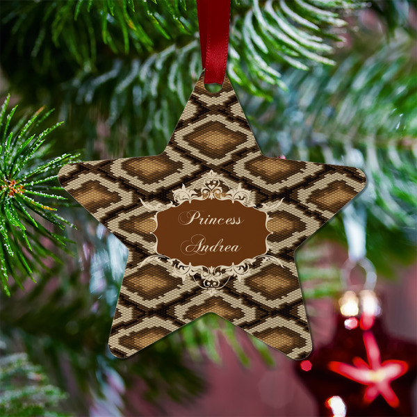 Snake Skin Metal Star Ornament - Lifestyle