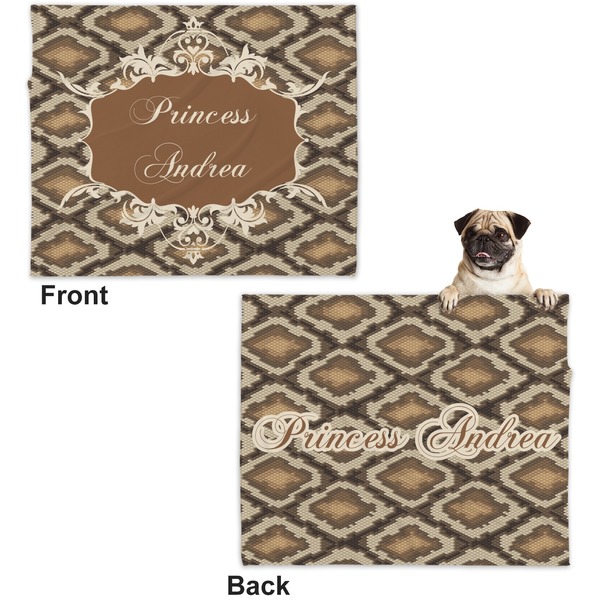 Snake Skin Microfleece Dog Blanket - Large- Front & Back