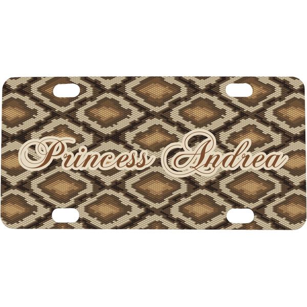 Custom Snake Skin Mini / Bicycle License Plate (4 Holes) (Personalized)