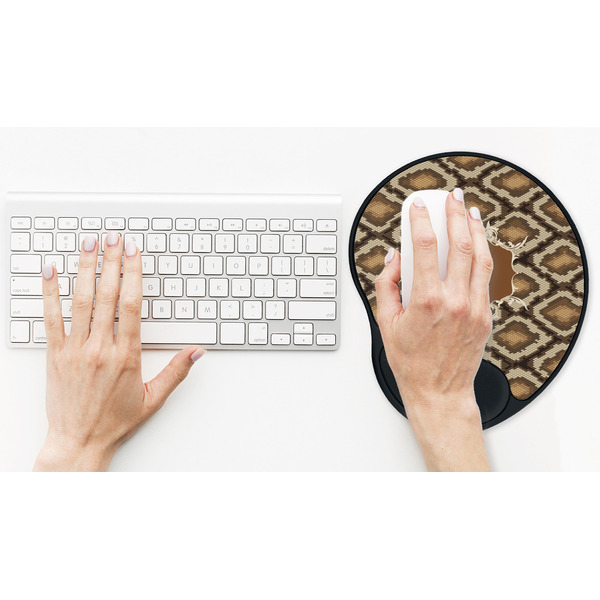 Snake Skin Mouse Pad with Wrist Rest - LIFESYTLE 2 (in use)