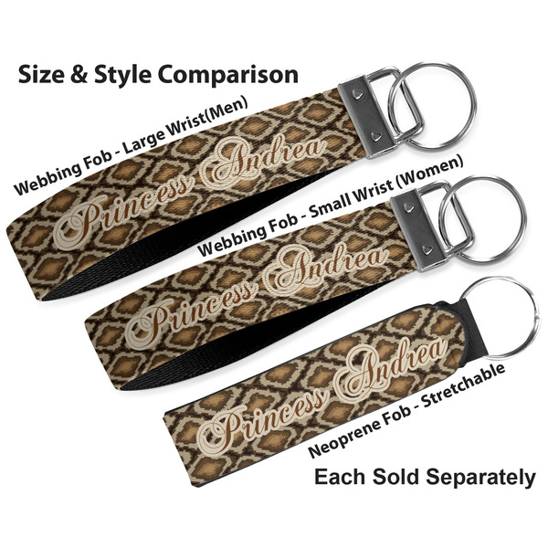 Snake Skin Multiple Key Ring comparison sizes