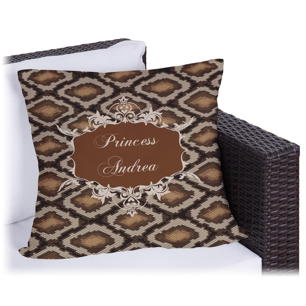 Custom Snake Skin Outdoor Pillow - 16" (Personalized)