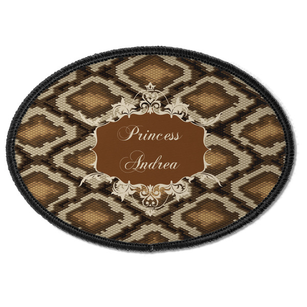 Custom Snake Skin Iron On Oval Patch w/ Name or Text