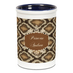 Snake Skin Ceramic Pencil Holders - Blue